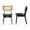Baxton Studio Tafari Mid-Century Modern Dark Brown Finished Wood and Rattan 2-Piece Dining Chair Set 239-2PC-13413-ZORO - alternate 3